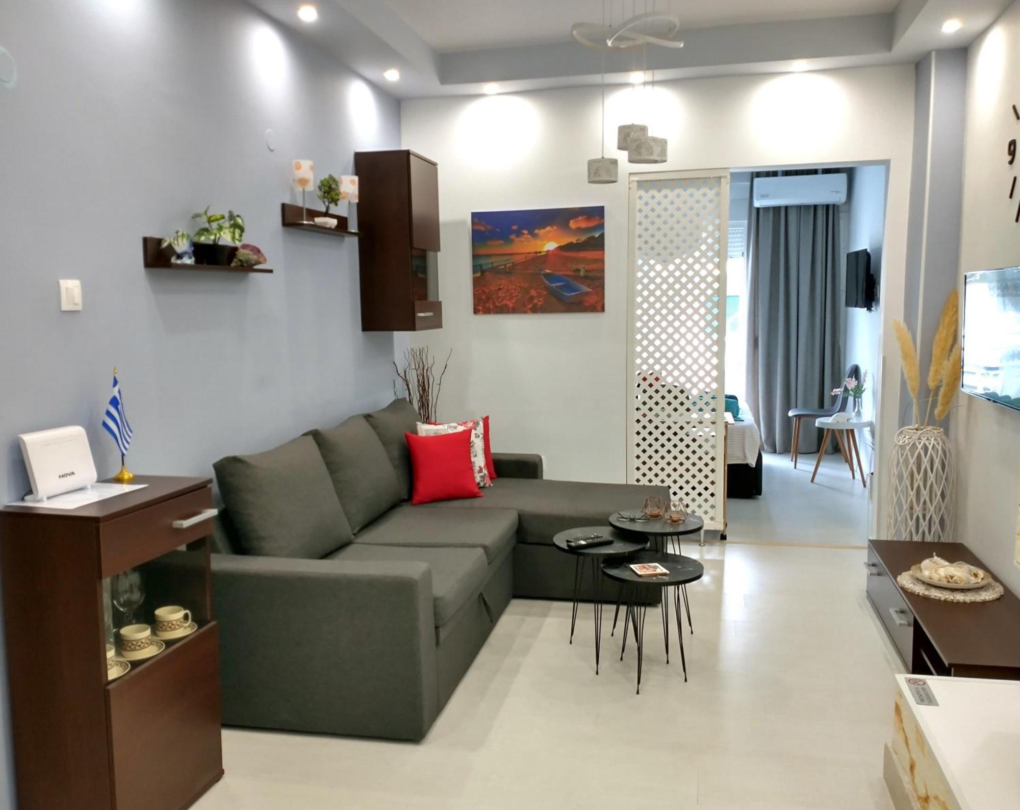 Niko'S Apartment - Beautiful Sea View Apartment ! Peraía Екстериор снимка